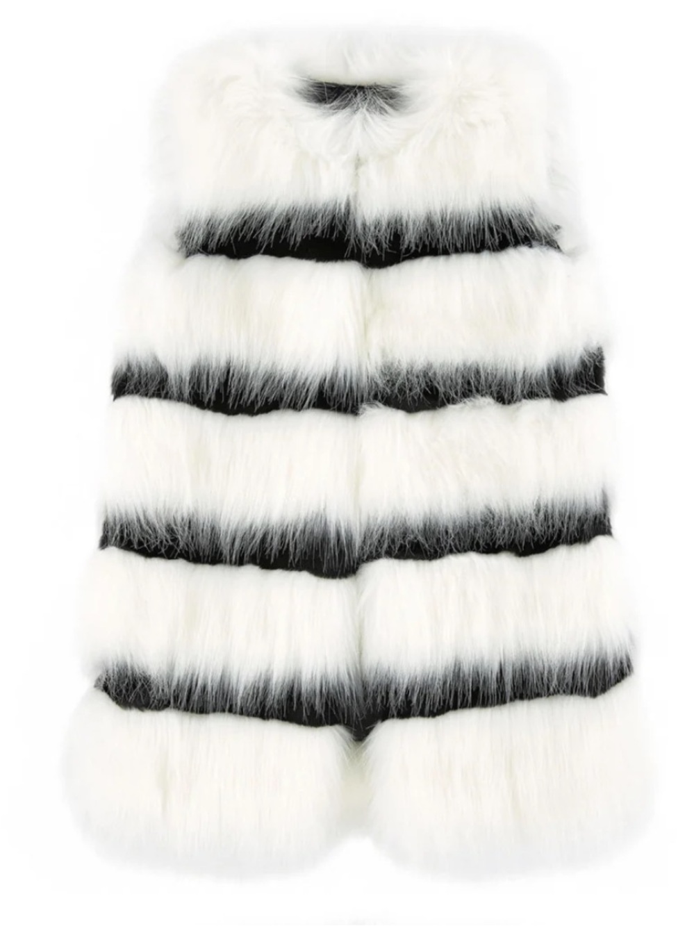 Marc Jacobs Little Marc Jacobs Striped Fur Girls Vest Black White Stripe Size 8